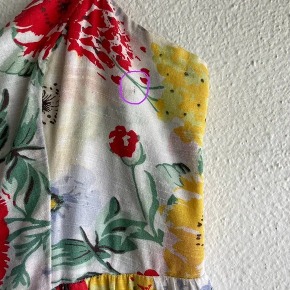 Urban Outfitters "Positano" Floral Tie Shoulder Midi Dress MEDIUM - Picture 6 of 8